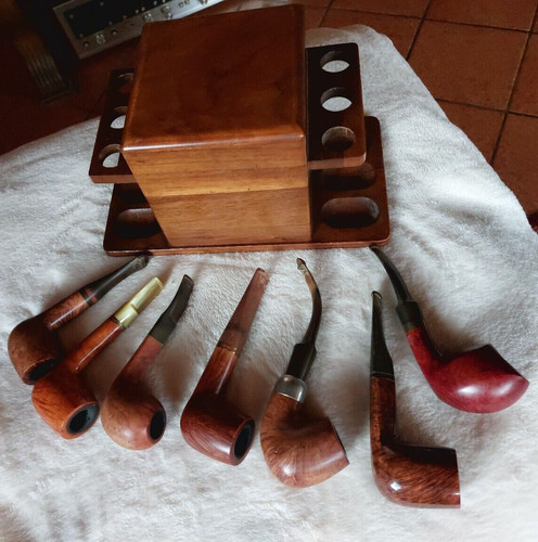 Sieben braune vintage - braune, vintage-pfeifen
