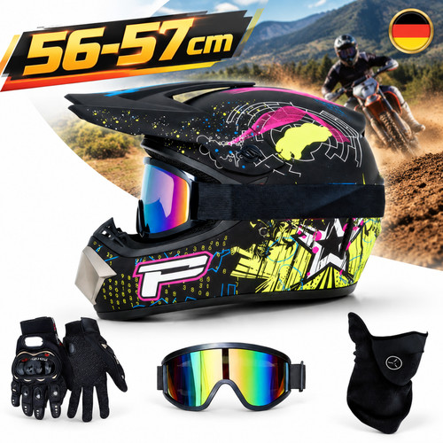 Motocross full face helm mit - motocross,