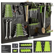 Werkzeugwand Lochwand Werkstattwand Hakensortiment Werkzeug sortieren 120x60cm