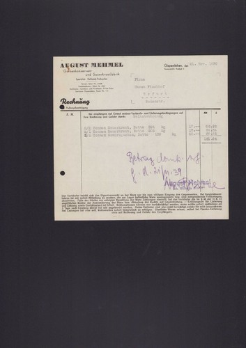 Gispersleben rechnung 1939 - rechnung,