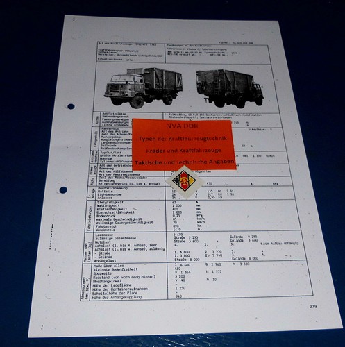 Typenblatt taktisch technische
