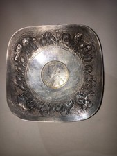 Silber Münzschale Sterling Silver 1900 Indien