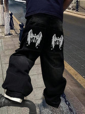 Schwarze Baggy Jeans mit