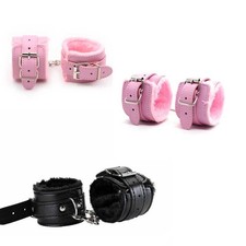 Verstellbares Bondage Set mit Plüsch Fußfesseln Handfesseln BDSM Fetich Sklave