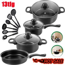 13-tlg. Kochgeschirr-Set Antihaft-Pfanne Töpfe und Pfannen Set Küche Topfset