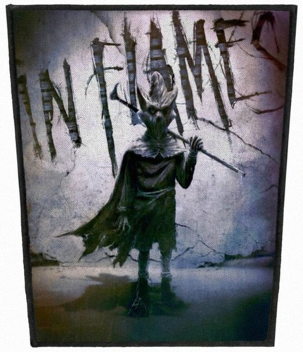 Flames metal backpatch - flames, back