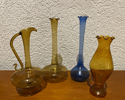 4er glasvasen set lauscha - glasvasen-set,