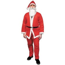 Weihnachtsmann Kostüm Bart Jacke Hose Mütze Gürtel Nikolauskostüm