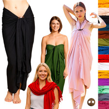 Sarong Pareo Tuch blickdicht Viskose Strandkleid Wickelrock Bikini Cover-up XXL