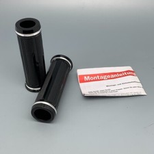 LOUIS LENKERGRIFFE "STRIPES" METRISCH 22 MM PAAR SCHWARZ ALUMINIUM / GUMMI