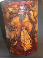 Große bambus vase mit - bambus,