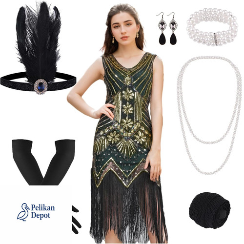 1920er kleid mit - kleid,