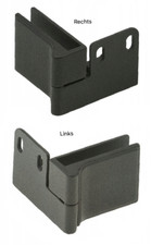 Schwarze Scharniere für Glas