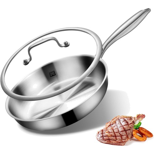 Edelstahlpfanne mit deckel - mit,