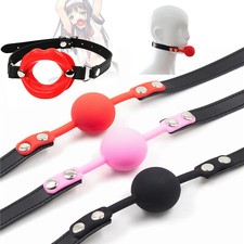 Paare Öffnen Mundknebel Oral Harness Bondage Sklave Restraints PU Leder Gürtel