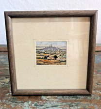 Gemälde Toscana von Giangiorgio Mosso, Watercolor mit Passepartout und Rahmen