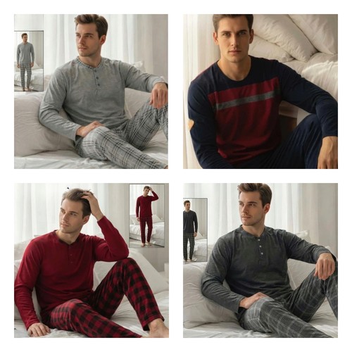 Herren pyjama schlafanzug lang - pyjama,