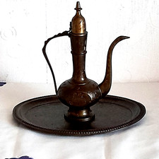 Kanne Mit Tablett Messing