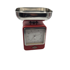 Wesco Küchenwaage mit Uhr  Rot  bis 4 kg Vintage  Waage