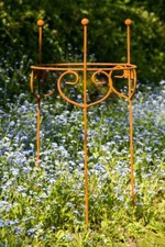 Staudenhalter Rost H: 80cm - 2 tlg. zum Öffnen Strauchhalter Rankgerüst