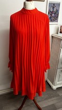 Damen Kleid Plisee Gr.44 Orange