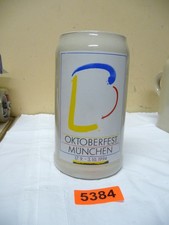 5384.      Alter Steingut Bierkrug  Deko Krug  Oktoberfest  München Bierkrug 1 L