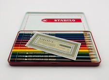 Schwan Stabilo Box No. 8773, Farbstifte 12 Stück in Box - Blechdose Vintage