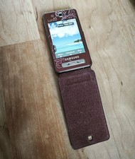Samsung SGH F480 La Fleur im Lederetui in scarlet-rot
