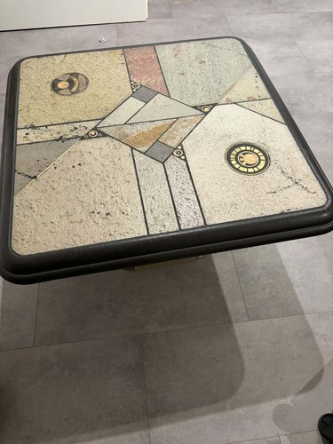 Vintage brutalist stone mosaic - stone,