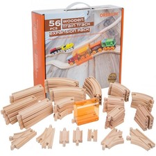 56 Piece Wooden Train Track