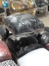 Barock Hocker Stoff schwarz bequem modern antik luxus wohnzimmer deko schlicht