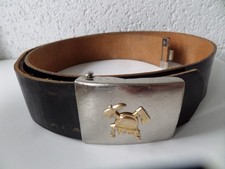 Alter Feuerwehr Ledergürtel Länge ca.110 cm mit Koppelschloss Gürtelschnalle