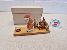 EXPERTIC Weihnachtsmann mit Schlitten Erzgebirge Holz Figur  OVP