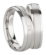 Ring Eheringe Partnerringe Verlobungsringe Silber 925 mit Diamant + Gravur