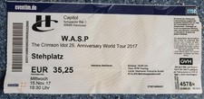 WASP-Crimson Idol Tour 25 Anniv., 15.11.2017, H Capitol, ALTES TICKET, ANGEBOT 