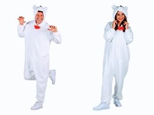 Plüschkostüm Eisbär Damen Herren Plüsch Overall Märchen Karneval Fasching