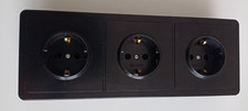 3 fach Steckdosen schwarz unterputz UP 230V