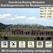 Stahlbogenbrücke Bogenbrücke 2-Spurig - Spur H0 TT N Z - Stahlbrücke Eisenbahn