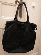 Große Schwarze Leder Tasche Shopper Unisex Liebeskind