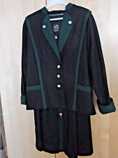 Trachten Kostüm Gr.44 Loden Landhaus Julius Lang schwarz/grün Jacke+Rock +Zugabe