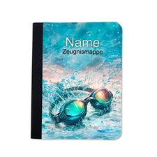 Zeugnismappe Schwimmen personalisiert Name Urkundenmappe Dokumente A4+
