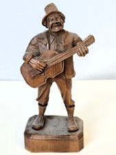 Holzfigur geschnitzt Oberstdorf Musikant mit Gitarre 15 cm Ohmayer