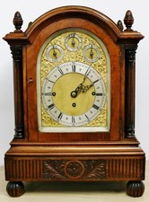 Seltene antike englische Palisander Dreifachsicherung 8 Glocken & 5 Gong musikalische Halterung Uhr