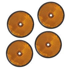 4 x Reflektor Orange rund Ø60 Anhänger PKW Rückstrahler Seitenstrahler gelb LKW