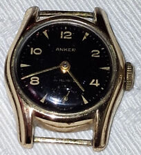 Vintage Anker Armbanduhr 4 RUBINS 10 Mikron Walzgold Double Boden Edelstaht
