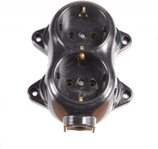 Aufputz Vintage 2-fach Schuko Steckdose Lichtschalter Rund Retro Schalter Wechse