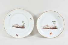C25H03- 2x Niderviller Porzellan Teller Schüssel mit Landschaften um 1800