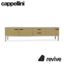 Cappellini Holz Hochglanz Sideboard Creme Gelb Schubladen