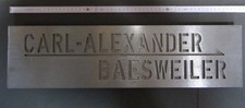 ⚒ Bergbau Edelstahl-Schild „Carl-Alexander Baesweiler“ massiv, 55x14 cm, 5,8 kg