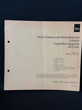 #A0544-Leica,Kamera mit Wechselbajonet Zubehör Preisliste von 1963